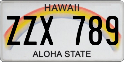 HI license plate ZZX789