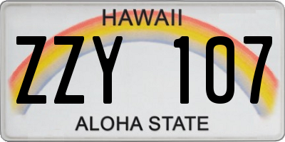 HI license plate ZZY107