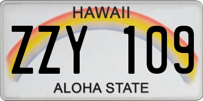 HI license plate ZZY109