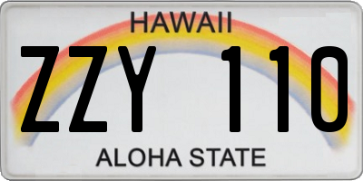 HI license plate ZZY110