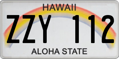 HI license plate ZZY112