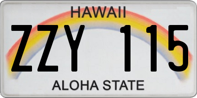 HI license plate ZZY115