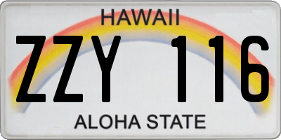 HI license plate ZZY116