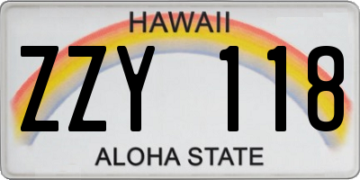 HI license plate ZZY118