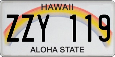 HI license plate ZZY119