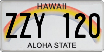 HI license plate ZZY120