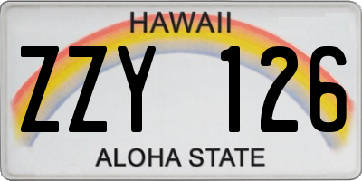 HI license plate ZZY126