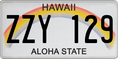 HI license plate ZZY129