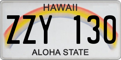 HI license plate ZZY130