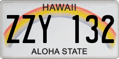 HI license plate ZZY132