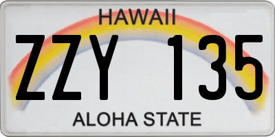 HI license plate ZZY135