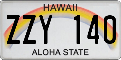 HI license plate ZZY140