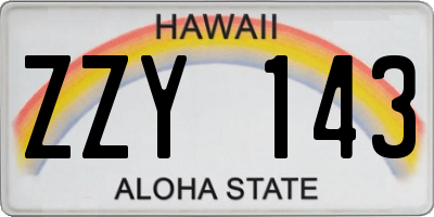 HI license plate ZZY143