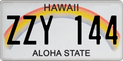 HI license plate ZZY144