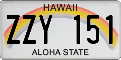 HI license plate ZZY151