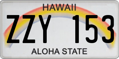 HI license plate ZZY153