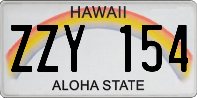 HI license plate ZZY154