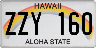 HI license plate ZZY160