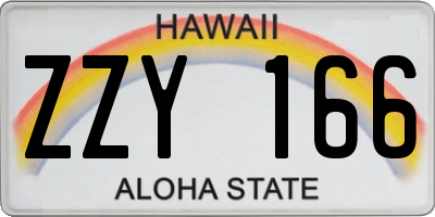 HI license plate ZZY166