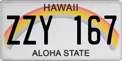 HI license plate ZZY167