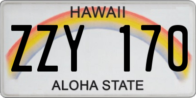 HI license plate ZZY170