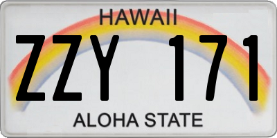 HI license plate ZZY171