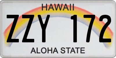 HI license plate ZZY172