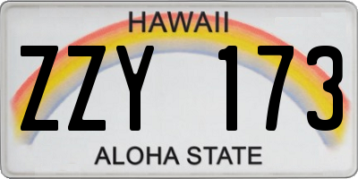 HI license plate ZZY173