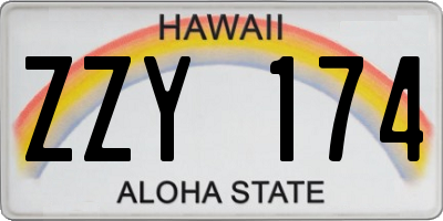 HI license plate ZZY174