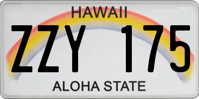 HI license plate ZZY175