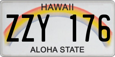 HI license plate ZZY176