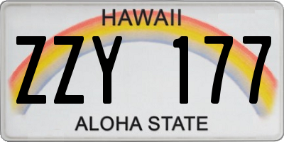 HI license plate ZZY177