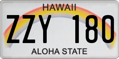 HI license plate ZZY180