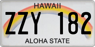 HI license plate ZZY182