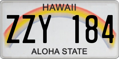 HI license plate ZZY184