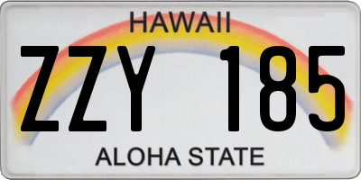 HI license plate ZZY185