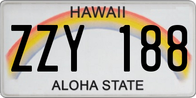 HI license plate ZZY188