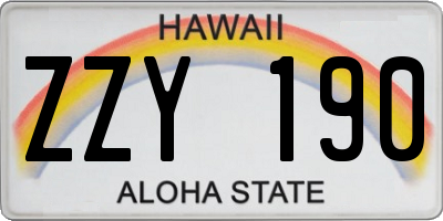 HI license plate ZZY190