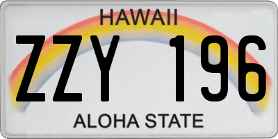 HI license plate ZZY196