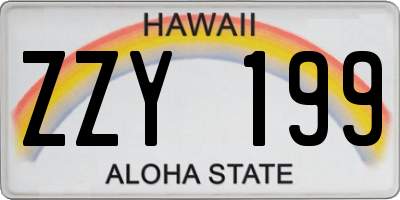 HI license plate ZZY199