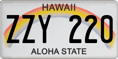 HI license plate ZZY220