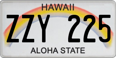 HI license plate ZZY225