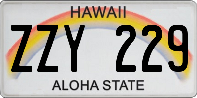 HI license plate ZZY229