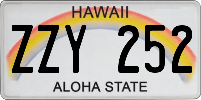 HI license plate ZZY252