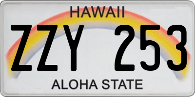 HI license plate ZZY253