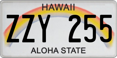 HI license plate ZZY255