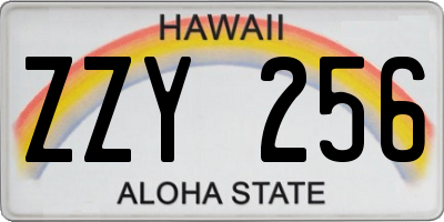 HI license plate ZZY256