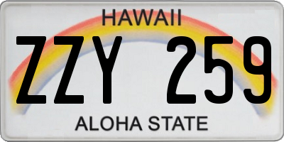 HI license plate ZZY259