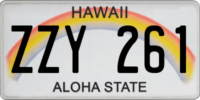 HI license plate ZZY261