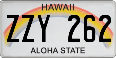 HI license plate ZZY262